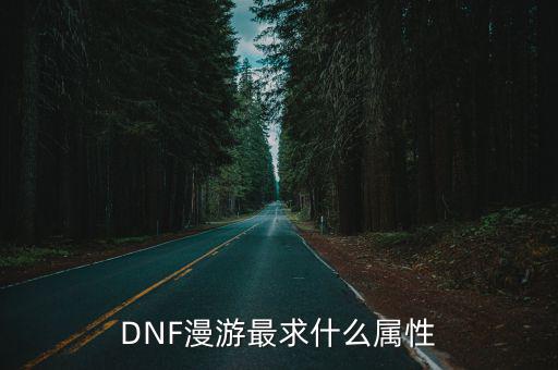 DNF漫游最求什么属性