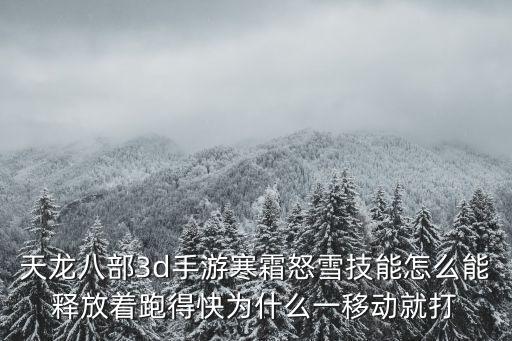 手游天龙之怒怎么用，天龙八部3d手游寒霜怒雪技能怎么能释放着跑得快为什么一移动就打