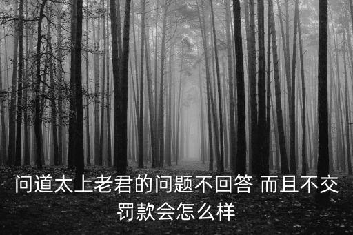 问道太上老君的问题不回答 而且不交罚款会怎么样