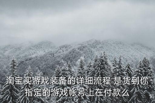 淘宝买游戏装备的详细流程 是货到你指定的游戏帐号上在付款么