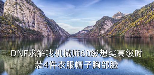 DNF求解我机械师60级想买高级时装4件衣服帽子胸部脸