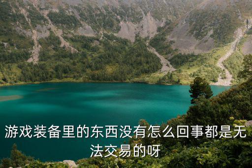 买游戏装备失败了怎么回事，游戏装备里的东西没有怎么回事都是无法交易的呀