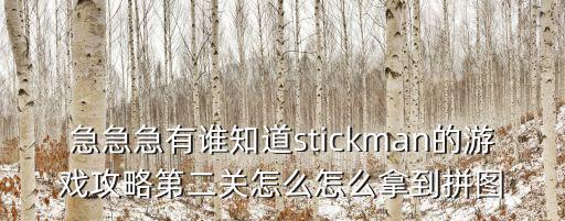 急急急有谁知道stickman的游戏攻略第二关怎么怎么拿到拼图