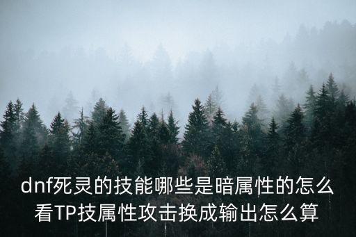 dnf死灵的技能哪些是暗属性的怎么看TP技属性攻击换成输出怎么算