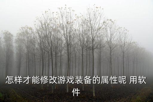 魔术世界游戏装备属性怎么改，怎样才能修改游戏装备的属性呢 用软件