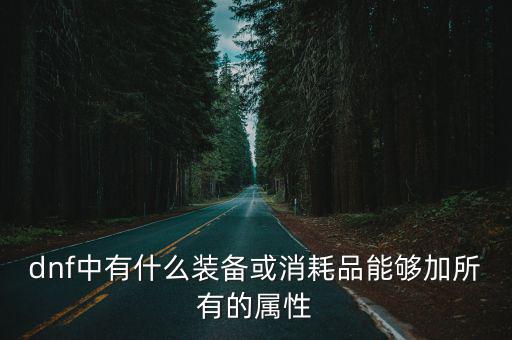 dnf中有什么装备或消耗品能够加所有的属性