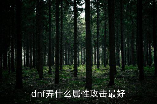 dnf弄什么属性攻击最好