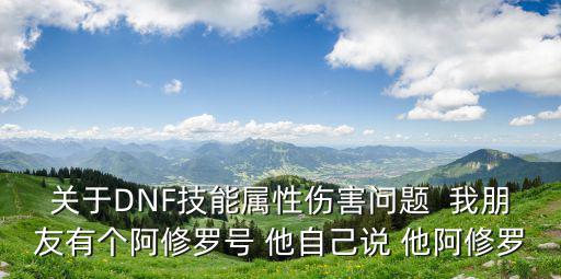 关于DNF技能属性伤害问题  我朋友有个阿修罗号 他自己说 他阿修罗