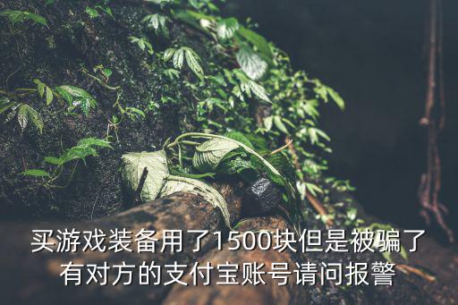 买游戏装备用了1500块但是被骗了有对方的支付宝账号请问报警