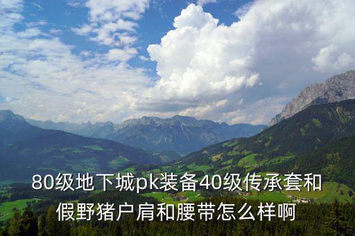 80级地下城pk装备40级传承套和假野猪户肩和腰带怎么样啊