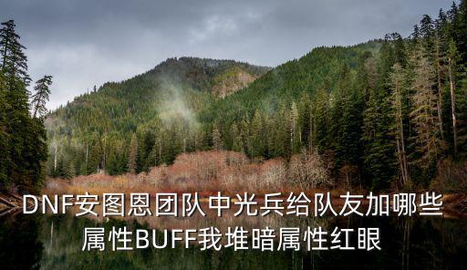 DNF安图恩团队中光兵给队友加哪些属性BUFF我堆暗属性红眼