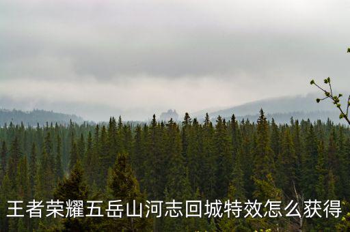 王者荣耀五岳山河志回城特效怎么获得