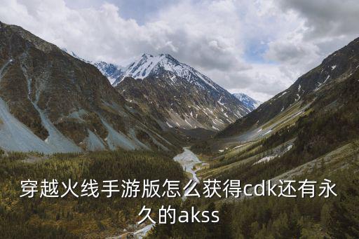 穿越火线手游版怎么获得cdk还有永久的akss