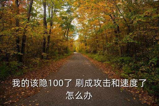 我的该隐100了 刷成攻击和速度了怎么办