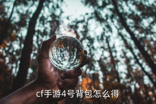 cf手游4号背包怎么得