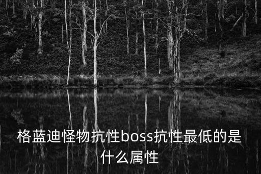 格蓝迪怪物抗性boss抗性最低的是什么属性