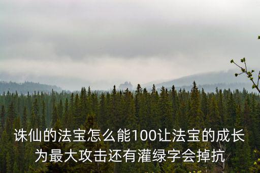 诛仙的法宝怎么能100让法宝的成长为最大攻击还有灌绿字会掉抗