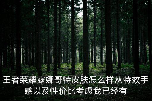 王者荣耀露娜哥特皮肤怎么样从特效手感以及性价比考虑我已经有