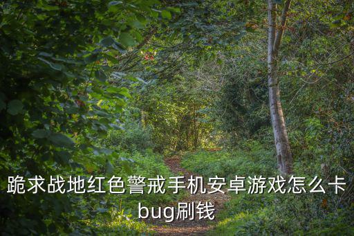 跪求战地红色警戒手机安卓游戏怎么卡bug刷钱