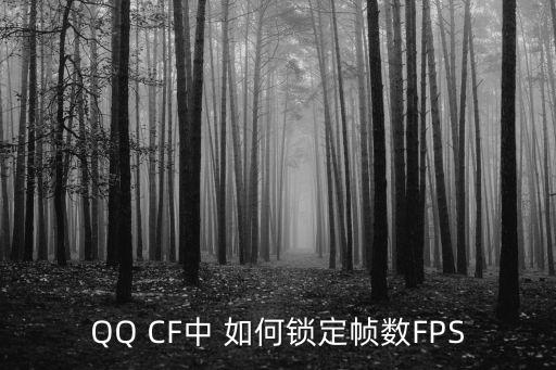 QQ CF中 如何锁定帧数FPS