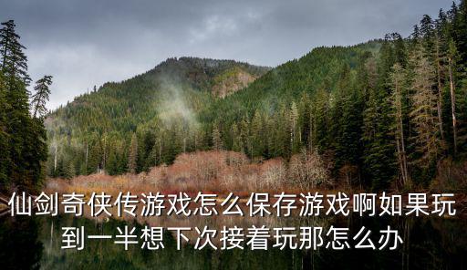 仙剑奇侠传游戏怎么保存游戏啊如果玩到一半想下次接着玩那怎么办