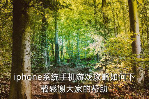 iphone系统手机游戏攻略如何下载感谢大家的帮助