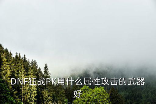 DNF狂战PK用什么属性攻击的武器好