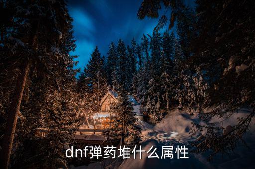 dnf弹药堆什么属性