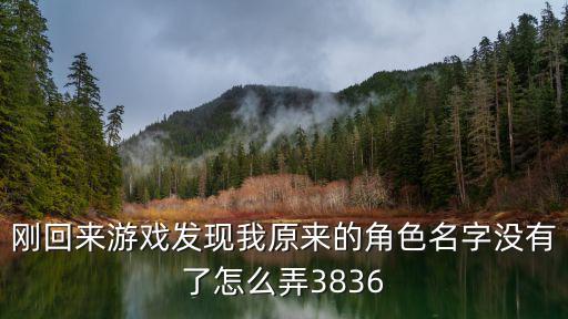 刚回来游戏发现我原来的角色名字没有了怎么弄3836