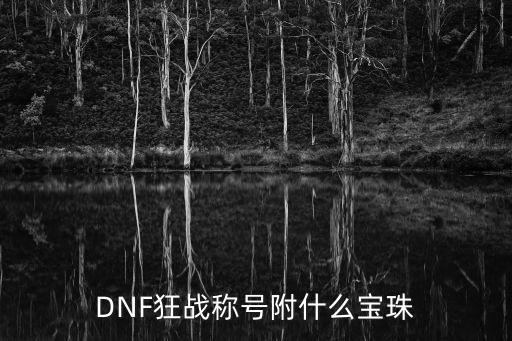 DNF狂战称号附什么宝珠