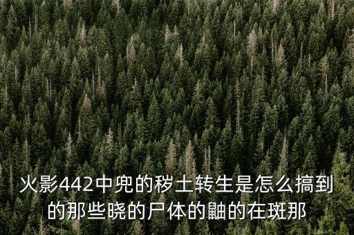 火影442中兜的秽土转生是怎么搞到的那些晓的尸体的鼬的在斑那