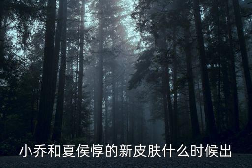 小乔和夏侯惇的新皮肤什么时候出