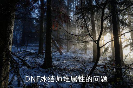 dnf冰结师叠什么属性，DNF冰结师堆属性的问题