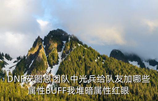 DNF安图恩团队中光兵给队友加哪些属性BUFF我堆暗属性红眼