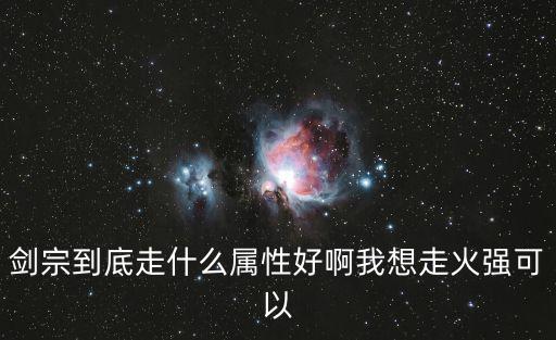 剑宗到底走什么属性好啊我想走火强可以