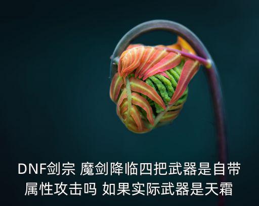 DNF剑宗 魔剑降临四把武器是自带属性攻击吗 如果实际武器是天霜