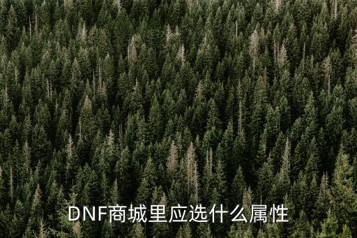 dnf商城用什么属性打，DNF商城里应选什么属性