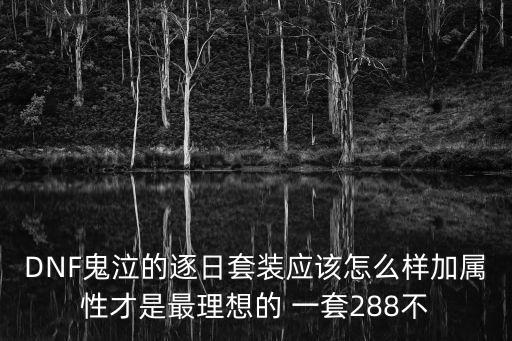 DNF鬼泣的逐日套装应该怎么样加属性才是最理想的 一套288不