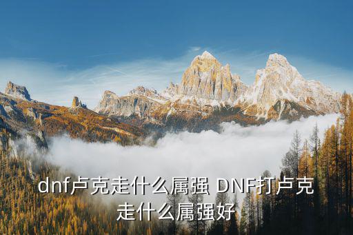 dnf卢克走什么属强 DNF打卢克走什么属强好