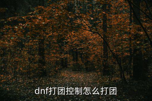 dnf打团控制怎么打团