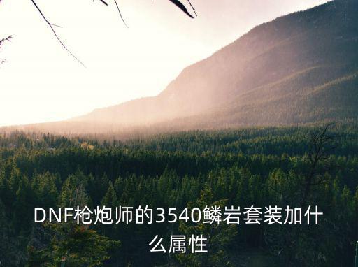 DNF枪炮师的3540鳞岩套装加什么属性