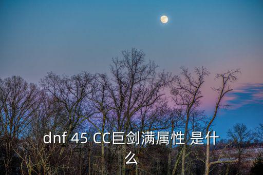 dnf巨剑皇堆什么属性，dnf 45 CC巨剑满属性 是什么