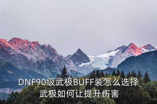 DNF90级武极BUFF装怎么选择 武极如何让提升伤害