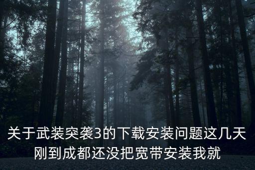 关于武装突袭3的下载安装问题这几天刚到成都还没把宽带安装我就