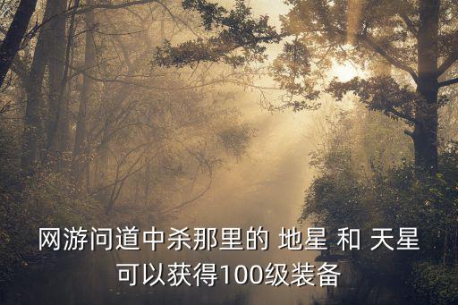 网游问道中杀那里的 地星 和 天星可以获得100级装备