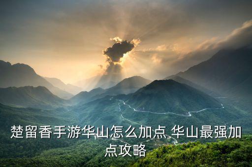 楚留香手游华山怎么加点 华山最强加点攻略