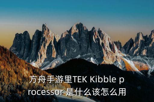 方舟手游里TEK Kibble processor 是什么该怎么用