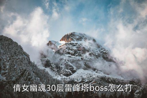 倩女幽魂30层雷峰塔boss怎么打