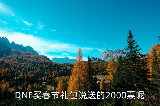 DNF买春节礼包说送的2000票呢