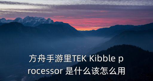 方舟手游里TEK Kibble processor 是什么该怎么用